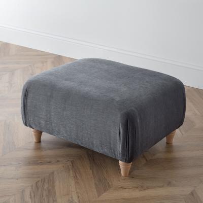 Manhattan Charcoal Fabric Footstool