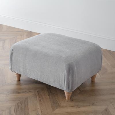 Manhattan Ice Fabric Footstool