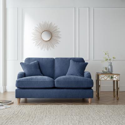 Manhattan Navy Fabric 2 Seater Sofa