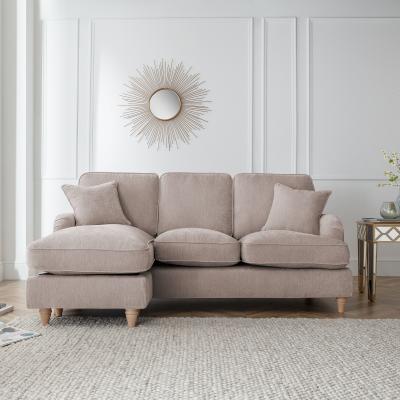 Manhattan Putty Fabric Chaise Corner Sofa Lhf