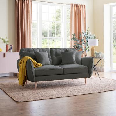 Kendal Charcoal Fabric 3 Seater Sofa