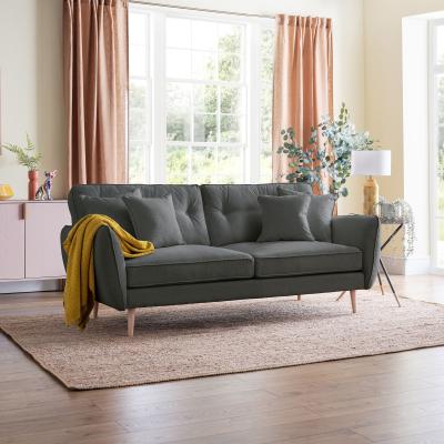 Kendal Charcoal Fabric 4 Seater Sofa