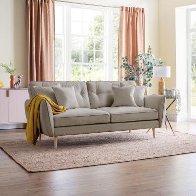 Kendal Mink Fabric 4 Seater Sofa