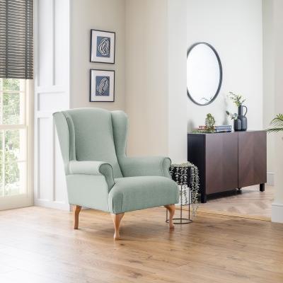 Linnet Aqua Fabric Accent Chair