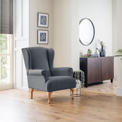 Linnet Denim Fabric Accent Chair