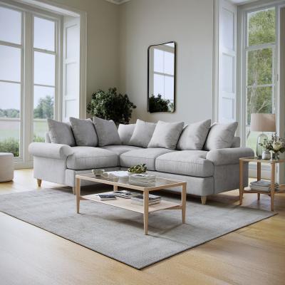 Narva Dove Grey Fabric 1 Corner 2 Sofa