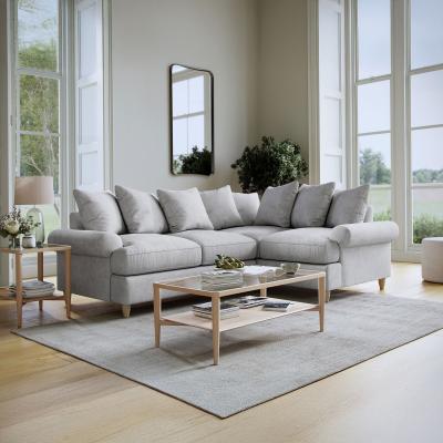 Narva Dove Grey Fabric 2 Corner 1 Sofa