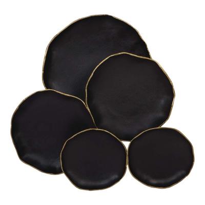 Product photograph of Libra Arlow 5 Disc Black Metal Wall Art from Choice Furniture Superstore