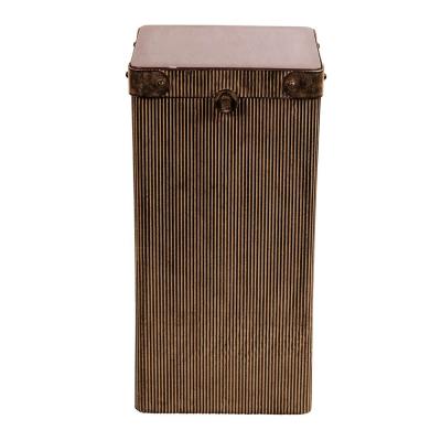Libra Hunter Brown Fluted Square Side Table