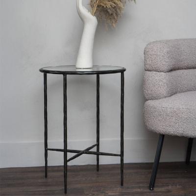 Libra Patterdale Glass And Bronze Metal Round Side Table