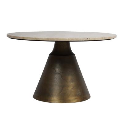 Libra Clifton Light Travertine Marble Large Round Coffee Table