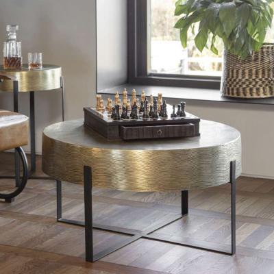 Libra Santa Cruz Antique Brass Round Coffee Table