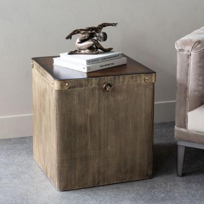 Libra Hunter Brown Fluted Square Coffee Table