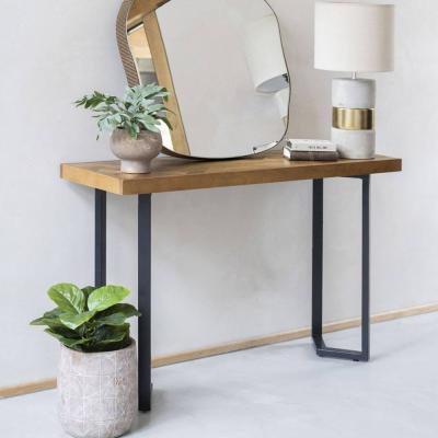Libra Marston Geometric Mango Wood Small Console Table