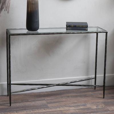 Libra Patterdale Glass And Bronze Metal Small Console Table