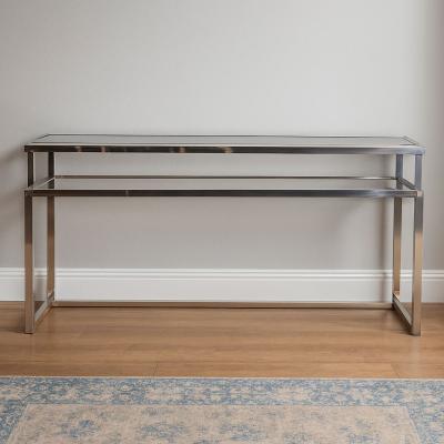 Libra Belgravia Glass And Stainless Steel Console Table
