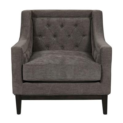 Libra Theodore Warm Grey Fabric Buttoned Armchair
