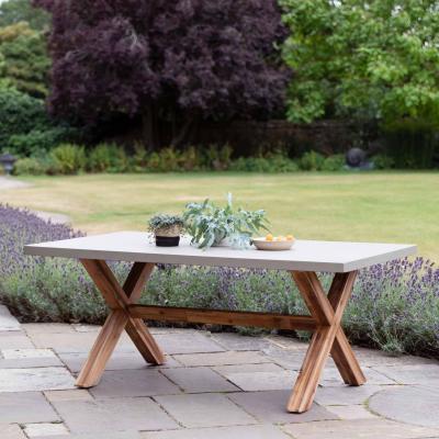 Burford Outdoor Table Small In Grey Faux Concreate