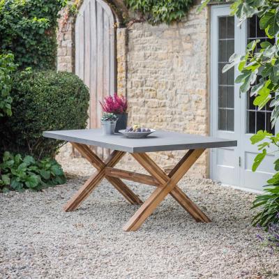 Burford Outdoor Table Small In In Grey Faux Concreate