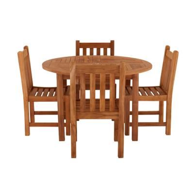 Churn Outdoor Teak Table 120cm And 4 Grisdale Side Chairs