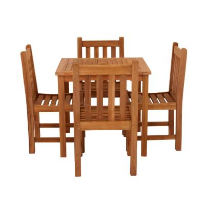 Marbrook Outdoor Teak Table 80cm X 80cm And 4 Grisdale Chairs