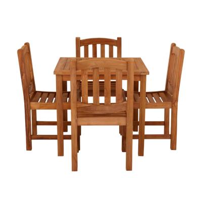 Marbrook Outdoor Teak Table 80cm X 80cm And 4 Malvern Chairs