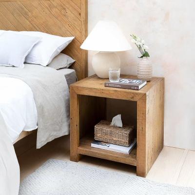 Fawley Chevron Side Table Natural Reclaimed Pine