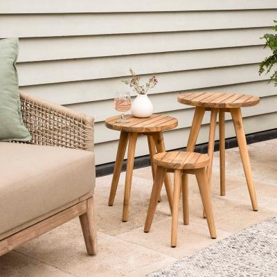Cottenham Outdoor Side Tables Set Of 3 Natural