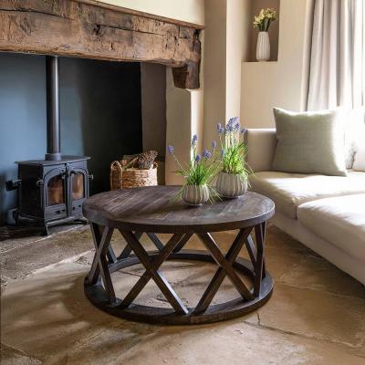 Oxhill Coffee Table Round Brown Reclaimed Pine