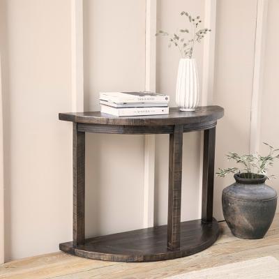 Oxhill Curved Console Table Brown Reclaimed Pine