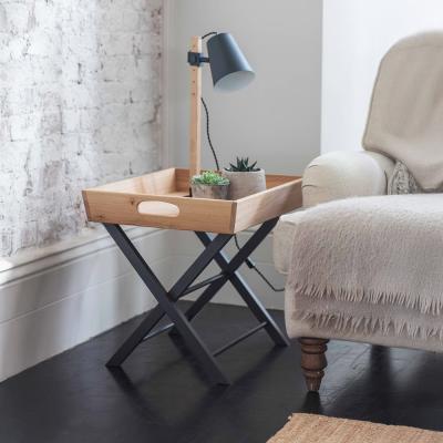 Clockhouse Butlers Side Table Carbon And Natural Oak