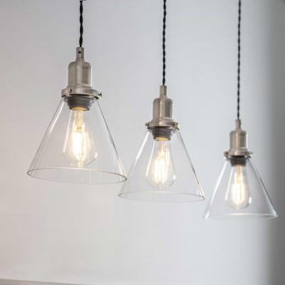 Hoxton Cone Pendant Light Trio Satin Nickel