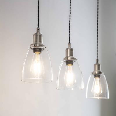 Hoxton Domed Pendant Light Trio Satin Nickel