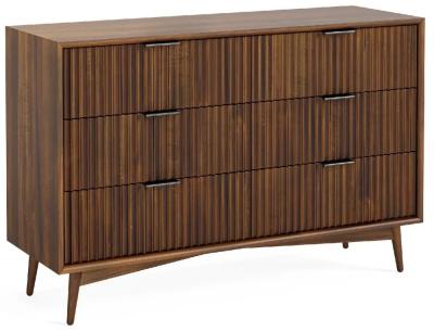 Harley Dark Wood 6 Drawer Wide Chest