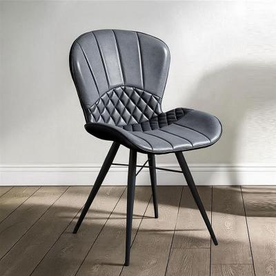 2 X Amory Grey Leather Dining Chair