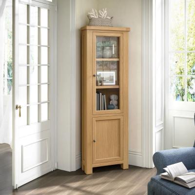 Normandy Oak 1 Door Corner Display Cabinet