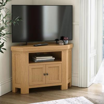 Normandy Oak 100cm Corner Storage Tv Unit