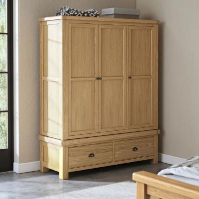 Normandy Oak 3 Door Triple Wardrobe