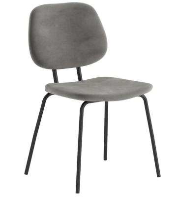 2 X Soho Lily Grey Velvet Fabric Dining Chair