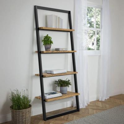 Jersey Oak Industrial Style Ladder Bookcase