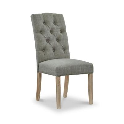 2 X Salcombe Chelsea Grey Oak Fabric Dining Chair