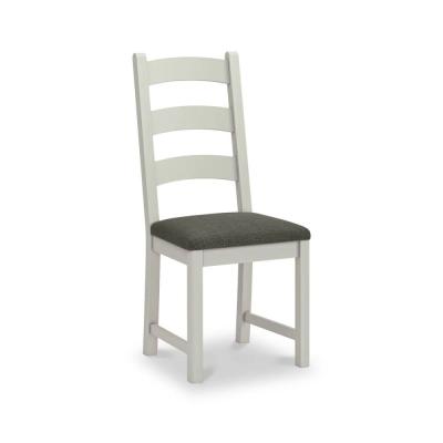 2 X Salcombe Grey Oak And Charcoal Fabric Ladder Back Dining Chair