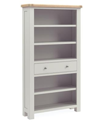Salcombe Grey Oak 1 Drawer Large Bookcase