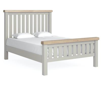 Salcombe Grey Oak 4ft 6in Double Slatted Bed