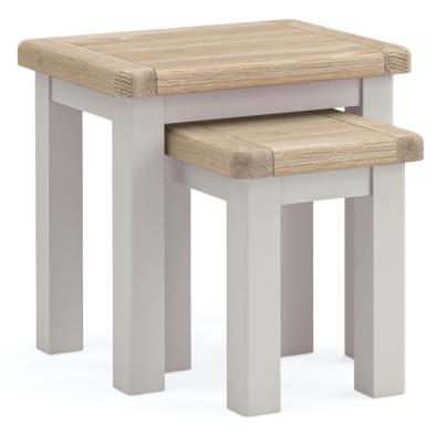 Salcombe Grey Oak Nest Of 2 Tables