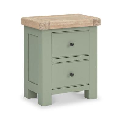 Salcombe Sage Oak 2 Drawer Bedside Cabinet