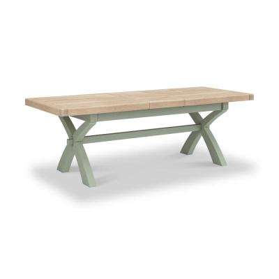 Salcombe Sage Oak 810 Seater Extending Dining Table With Cross Leg 200cm245cm