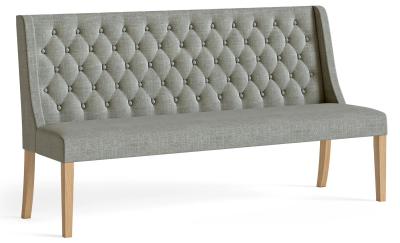 Normandy Grey Fabric Button Back Sofa