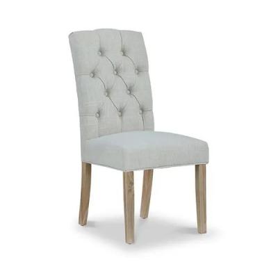 2 X Normandy Natural Fabric Button Back Dining Chair