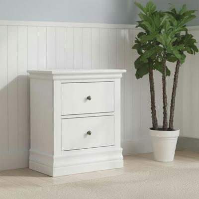 Bordeaux Bedside Cabinet - 2 Drawer - White